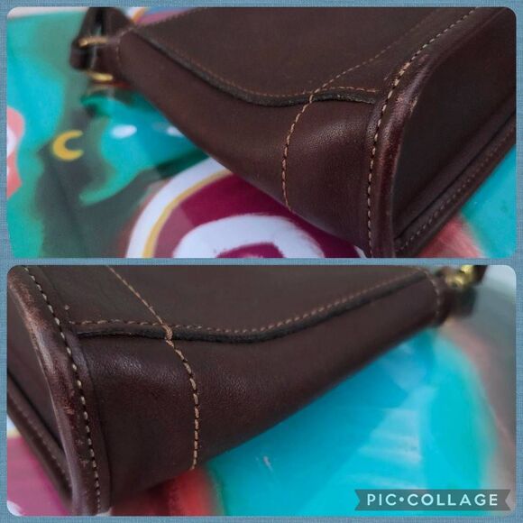 Vintage Coach Bleeker Dark Brown Leather Demi Shoulder Bag. #9311 - Picture 7 of 11